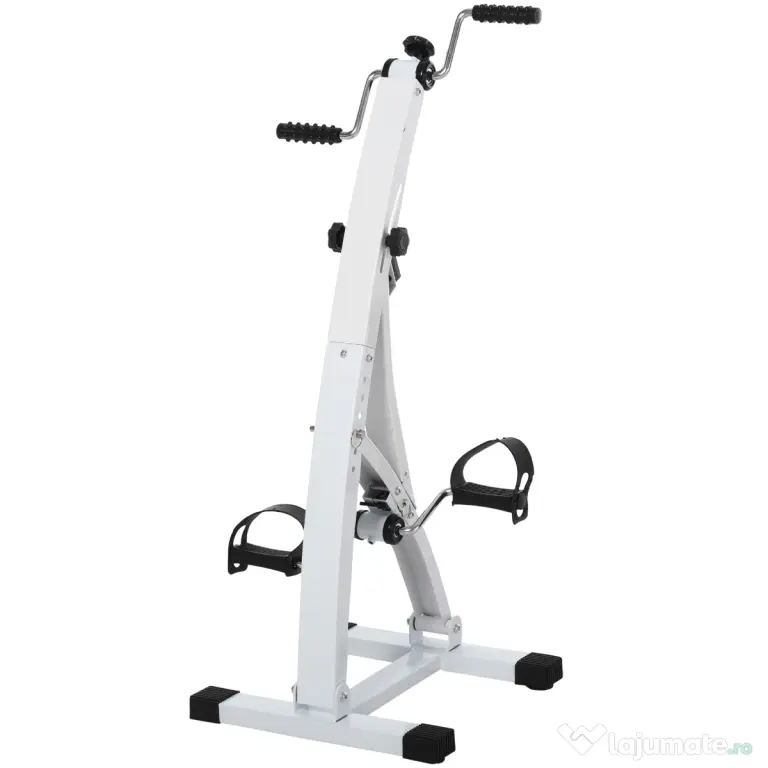 bicicleta fitness, cu pedale, reglabila, cu 6 niveluri, HOMCOM Pedale Picioare si Brate Manual | Aosom Romania