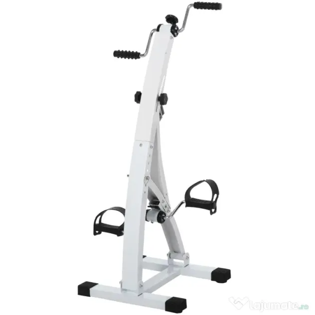 bicicleta fitness, cu pedale, reglabila, cu 6 niveluri, HOMCOM Pedale Picioare si Brate Manual | Aosom Romania