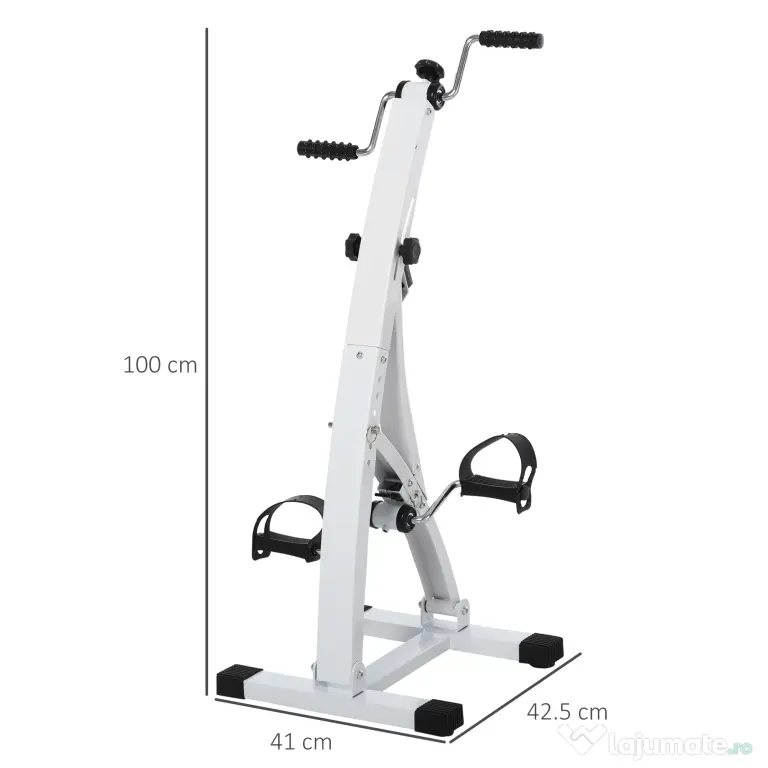 bicicleta fitness, cu pedale, reglabila, cu 6 niveluri, HOMCOM Pedale Picioare si Brate Manual | Aosom Romania