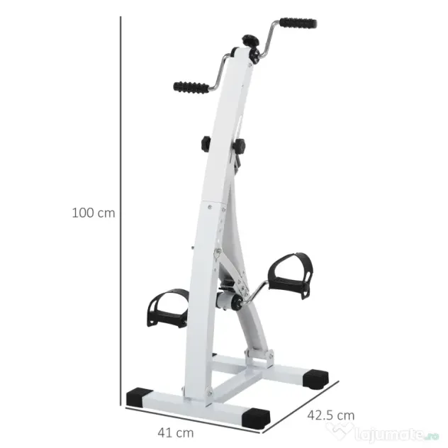 bicicleta fitness, cu pedale, reglabila, cu 6 niveluri, HOMCOM Pedale Picioare si Brate Manual | Aosom Romania