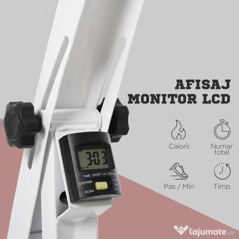 bicicleta fitness, cu pedale, reglabila, cu 6 niveluri, HOMCOM Pedale Picioare si Brate Manual | Aosom Romania
