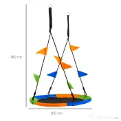 Leagan rotund Outsunny, pentru copii +3 ani, multicolor | Aosom Romania