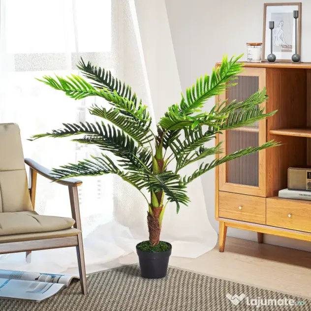 Outsunny Planta Artificiala Palmier Cycas 123cm