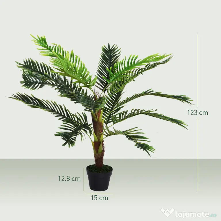 Outsunny Planta Artificiala Palmier Cycas 123cm