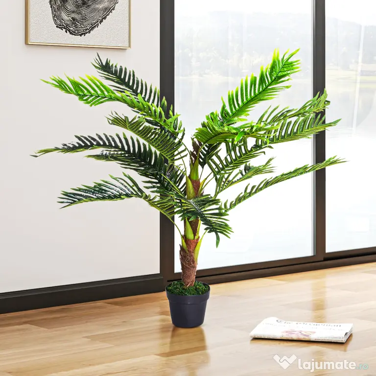 Outsunny Planta Artificiala Palmier Cycas 123cm