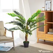 Outsunny Planta Artificiala Palmier Cycas Inaltime 123cm, Planta Artificiala cu Ghiveci Inclus, Decoratiune pentru Casa si Gradina | Aosom Romania 