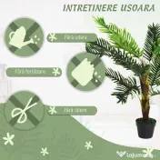 Outsunny Planta Artificiala Palmier Cycas Inaltime 123cm, Planta Artificiala cu Ghiveci Inclus, Decoratiune pentru Casa si Gradina | Aosom Romania 