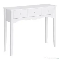 HOMCOM Masă Consolă Modernă cu 3 Sertare, Consolă de Intrare din MDF, pentru Hol, Sufragerie, 100x32x85 cm, Alb | Aosom Romania