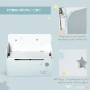 HOMCOM Bancă de Depozitare Portabilă pentru Jucării 2 în 1, Ladă cu Spătar pentru Copii de 3-6 Ani, 60x30x50 cm, Albastru | Aosom Romania 