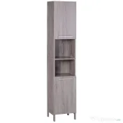 Kleankin Coloană Baie 2 Dulapuri 2 Rafturi Deschise MDF Suprafață Netedă 30x32x172.5cm Culoare Lemn | Aosom Romania 