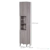 Kleankin Coloană Baie 2 Dulapuri 2 Rafturi Deschise MDF Suprafață Netedă 30x32x172.5cm Culoare Lemn | Aosom Romania 