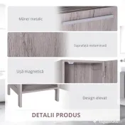 Kleankin Coloană Baie 2 Dulapuri 2 Rafturi Deschise MDF Suprafață Netedă 30x32x172.5cm Culoare Lemn | Aosom Romania 