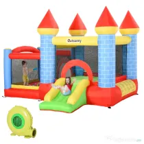 Outsunny Castel Gonflabil cu Trambulină, Tobogan, pentru Petreceri Copii, 280x260x210cm, Multicolor | Aosom Romania