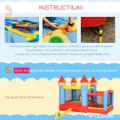 Outsunny Castel Gonflabil cu Trambulină, Tobogan, pentru Petreceri Copii, 280x260x210cm, Multicolor | Aosom Romania