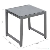 Outsunny masuta exterior, blat sticla, 50x50x50cm, gri 