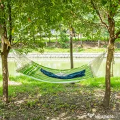 Outsunny hamac dublu cu perne, 2,84×1,4 m, verde si galben