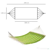 Outsunny hamac dublu cu perne, 2,84×1,4 m, verde si galben