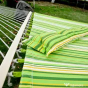 Outsunny hamac dublu cu perne, 2,84×1,4 m, verde si galben