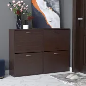 HOMCOM Pantofar cu Rafturi Reglabile din PAL, 120x24x81 cm, Maro | Aosom Romania