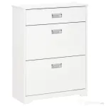 HOMCOM Suport de Pantofi Modern 2 Sertare pentru 16 Perechi de Pantofi si Sertar Mic 70x29x92cm