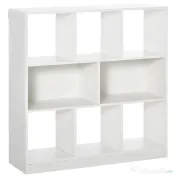 HOMCOM Bibliotecă Raft cu 8 Compartimente, Bibliotecă Modernă pentru Camera de Zi, Dormitor, Birou, 97.5x30x100 cm, Alb | Aosom Romania 