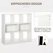 HOMCOM Bibliotecă Raft cu 8 Compartimente, Bibliotecă Modernă pentru Camera de Zi, Dormitor, Birou, 97.5x30x100 cm, Alb | Aosom Romania 