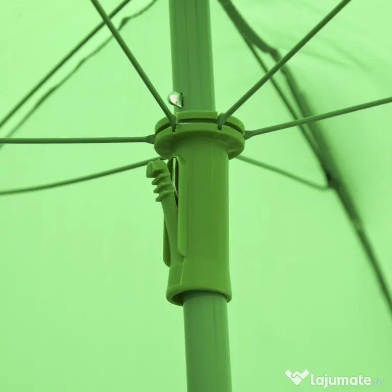 Outsunny Set Masa de Gradina cu 2 Scaune Pliabile si Umbrela pentru Copii din Metal si Poliester, Verde | Aosom Romania