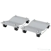 DURHAND Set de 2 Cărucioare pentru Mutat Auto din Metal Antiderapant cu Roți Blocabile 