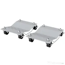 DURHAND Set de 2 Cărucioare pentru Mutat Auto din Metal Antiderapant cu Roți Blocabile