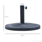 Outsunny Baza pentru Umbrela de Soare Diametru 3,8-4,8cm Desen Floral cu Manivela Greutate 15kg de Gradina Rasina 49x32cm