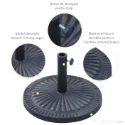 Outsunny Bază Umbrelă de Soare, Compatibilă Diametru Φ3,8-4,8cm, Rășină Durabilă, 49x32cm | Aosom Romania