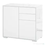 Dulapior cu sertare si 2 Dulapioare cu polite reglabile, Deschidere prin Presiune 79x36x74cm HOMCOM | Aosom Romania