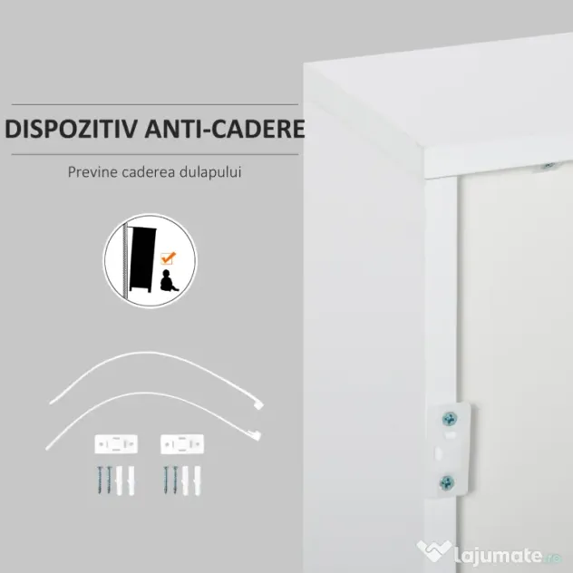 Dulapior cu sertare si 2 Dulapioare cu polite reglabile, Deschidere prin Presiune 79x36x74cm HOMCOM | Aosom Romania
