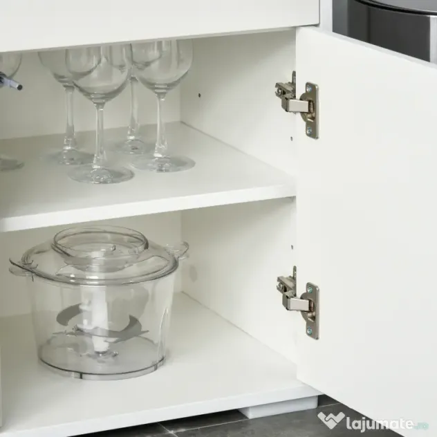 Dulapior cu sertare si 2 Dulapioare cu polite reglabile, Deschidere prin Presiune 79x36x74cm HOMCOM | Aosom Romania