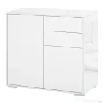 HOMCOM Dulapior Multifunctional 2 Sertare si 2 Dulapioare Deschidere prin Presiune