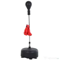 Homcom Punching Ball – Sac de Box Sol Reglabil cu Manusi Incluse