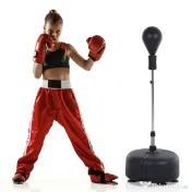 Homcom Punching Ball – Sac de Box Sol Reglabil cu Manusi Incluse 