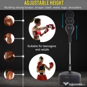 Homcom Punching Ball – Sac de Box Sol Reglabil cu Manusi Incluse 