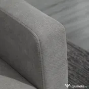 HOMCOM Canapea de Colț Modulabilă 3 Locuri cu Șezlong Reversibil, Canapea Modernă din Material Textil pentru Living, 197x139x91 cm, Gri 