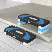 HOMCOM Stepper Fitness pentru Aerobic Reglabil pe 3 Înălțimi de 10-15-20 cm, Albastru și Negru