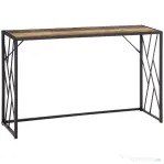 HOMCOM Consola 120cm, masa canapea industriala cu cadru metalic pentru sufragerie, hol, maro