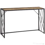 HOMCOM Consola 120cm, masa canapea industriala cu cadru metalic pentru sufragerie, hol, maro 