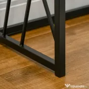 HOMCOM Consola 120cm, masa canapea industriala cu cadru metalic pentru sufragerie, hol, maro 