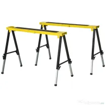 DURHAND Set 2 Piese Banc de Lucru Pliabil și Portabil, Mese de Lucru pentru Atelier și Șantier, Suport Multifuncțional, Galben/Negru