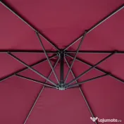 Outsunny Umbrela Parasolara Decentrata in Metal, Bordeaux, Φ3x2.6m