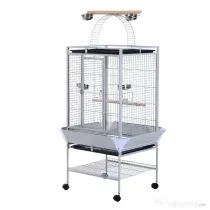 Voliera pentru Pasari PawHut cu Roti Inaltime 160cm Tavi pentru Alimente si Stinghii | Aosom Romania
