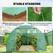 Outsunny Sera Gradina 8×3×2 m, Verde, PE & Cadru din Otel 
