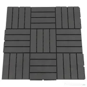 Outsunny Set 9 Caramizi de Cuplat pentru Terasa 30x30x2cm, 0.81 mq, Negru 
