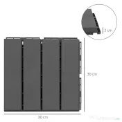 Outsunny Set 9 Caramizi de Cuplat pentru Terasa 30x30x2cm, 0.81 mq, Negru 