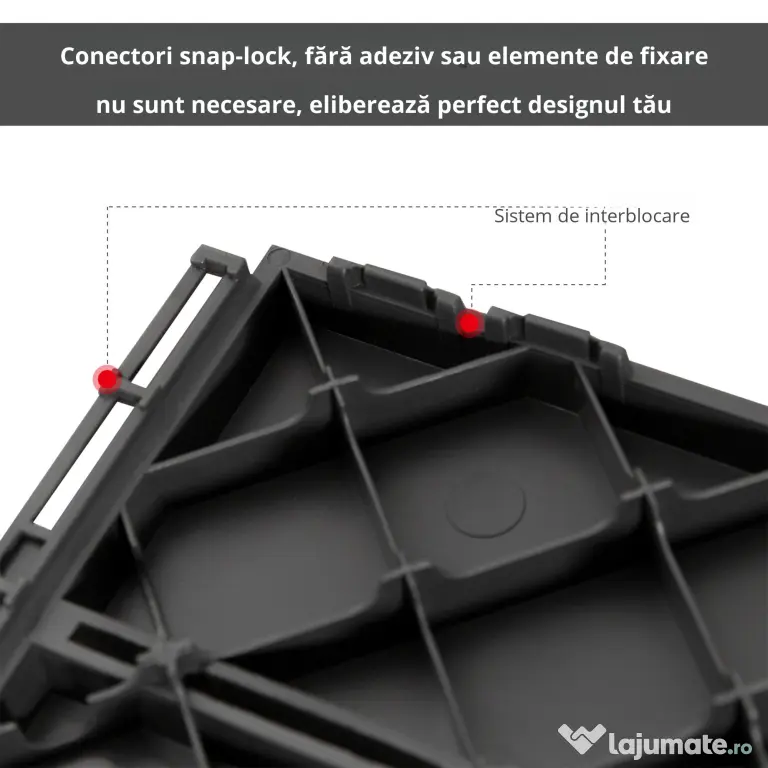 Outsunny Set 9 Caramizi de Cuplat pentru Terasa 30x30x2cm, 0.81 mq, Negru